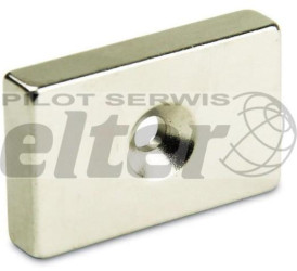 Magnes neodymowy prostokąt 20x10x3mm otwór 8/4mm
