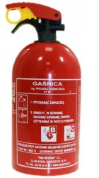 Gaśnica proszkowa do samochodu BC 1kg typ GP-1 1kg PUGz-1b WAT