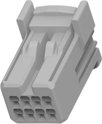 Socket, unequipped, 8 pole, straight, 2 rows, gray, 1981471-1