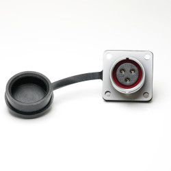 Złącze wielostykowe przemysłowe 3-pinowe M16 Montaż na kołnierzu Gniazdo RS PRO