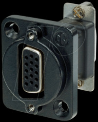 NADB15FF-B 15 pole D-SUB feedthrough, black