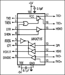 Low-Power, AppleTalk Interface Transceiver