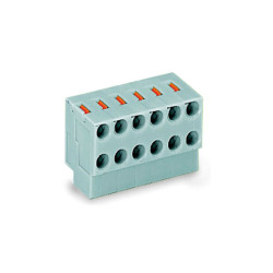 WAGO 252-160 10x2 Pole 3.5mm 2A Push Button PCB Pin Strip Terminal Block Grey