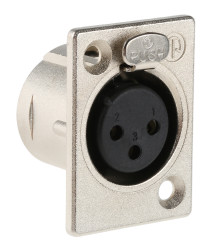 Złącze XLR 3 -pinowe Montaż na panelu Żeński