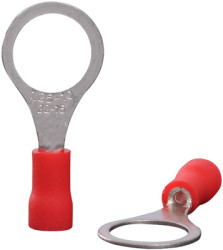 Insulated ring cable lug, 0.5-1.5 mm², 10.5 mm, M10, red, 22C445