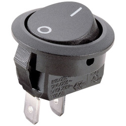 Marquardt 1881.1103 Round Rocker Switch 12A IP40 SPST On-Off Black &quot;I/0&quot;