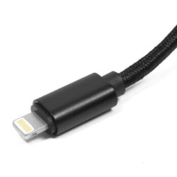 pleciony kabel USB - Apple Lightning / iPhone eXtreme czarny 120cm