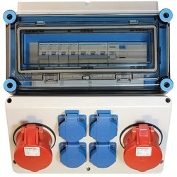 Rozdzielnica gniazdowa 1x16A 1x32A 400V, 4x16A 230V IP65 Mi-GN/Z 400002 HENSEL