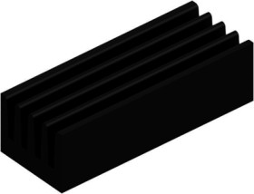 IC heatsink, (L x W x H) 21 x 8 x 6 mm, 33 K/W, black anodized, 10037164