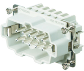 Pin contact insert, 4, 10 pole, equipped, push-in, with PE contact, 1873550000