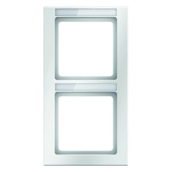 Berker Q.1 Ramka 2-krotna pionowa z polem opisowym mechanizmu śnieżnobiały aksamit Q.1 10526099
