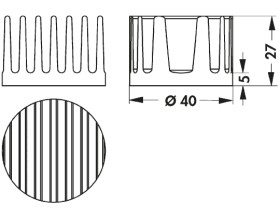 Radiator 40 (Dia.) x 27mm 9.41K/W Uniwersalna Okrągła Aluminiowa