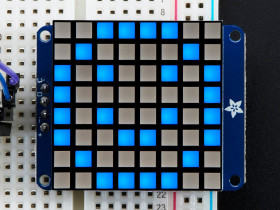 Small 1.2" 8x8 Ultra Bright Square Blue LED Matrix + Backpack [Discontinued]