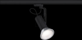 95411 ProRail3 rail spotlight Apol II, E27, max. 50 W, dimmable, black