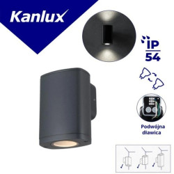 Oprawa elewacyjna ZEVI EL 1GU10 G 1xmax 10W IP54 podwójny dławik kinkiet szary 38881