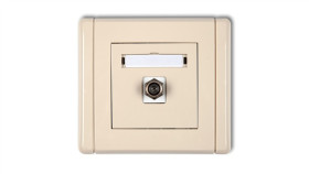 Flexi Gniazdo Antenowe Pojedyncze Typu F (Sat) Niklowane Beżowy 1Fgf-1