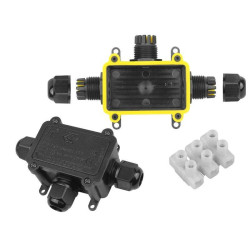 Puszka instalacyjna IP68 3 wloty + złącze 4 torowe LXZE56