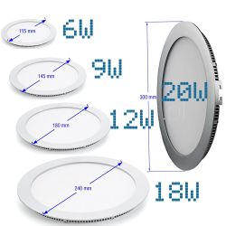 Panel LED okrągły 115mm wpuszczany podtynkowy 6W BIAŁY ZIMNY