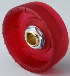 Rotary knob, 6 mm, PC, red, Ø 33 mm, H 14 mm, B8333063