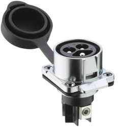 Flange panel plug, 2 pole, screw connection, quick locking, straight, 2830 02 TF1CR