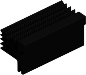 Extruded heatsink, (L x W x H) 75 x 35.3 x 35 mm, 6.3 to 2.6 K/W, black anodized, 10020645