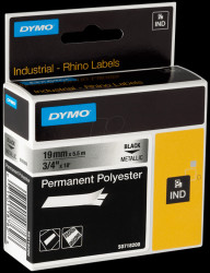 18487 DYMO IND polyester, 19 mm, black/metallic