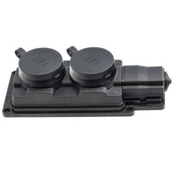 Listwa gumowa 2x230V IP44 czarna D.3159/2 PAWBOL