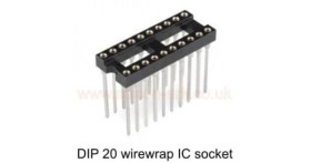IC Socket 20-pin DIL wirewrap