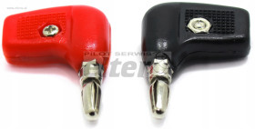 Wtyk bananowy kątowy VITALCO LAW70 czerwony