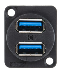 Złącze USB A Montaż na panelu Żeński 3.0 2-portowe
