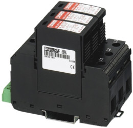 Ochronnik przepięciowy 3-fazowy, 50kA, +250V ac, montaż Szyna DIN, -40 → +80 °C., Phoenix Contact VAL-MS-T1/T2