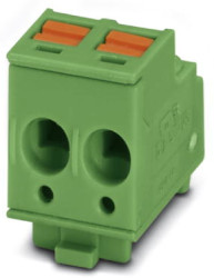 Socket header, 2 pole, pitch 5 mm, straight, green, 1848532