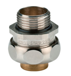 Hose screw fitting, M50, brass, nickel-plated, IP40, silver, (L) 49 mm, 1 5010 327 050