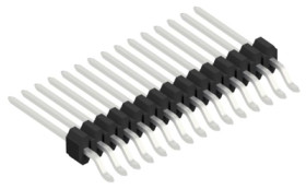 Pin header, 15 pole, pitch 1.27 mm, straight, black, SLVW3SMD07315Z