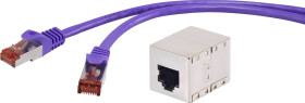 Renkforce RF-3828958 RJ45 Kabel sieciowy, kabel krosowy CAT 6 S/FTP 0.15 m fioletowy z zaczepami blokującymi, styki pozł