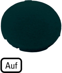 Button plate, round, symbol up, for pushbutton, 218185