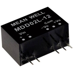 Mean Well MDD02N-15 series DC/DC converter 67mA 2W 2 outputs -40&#xB0;C to &#x2B;85&#xB0;C