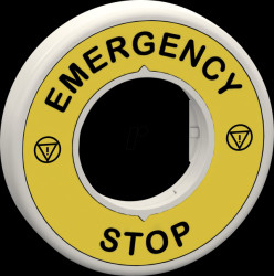 ZBY9W3B330 Emergency stop/emergency stop label, 2 LEDs white/red, 24V, EMER