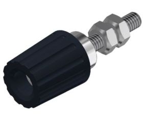PK 110 SW Gniazdo laboratoryjne (aparatowe) 4mm, przyłącze M4, czarne, Hirschmann, 931713100, PK110