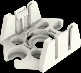 770-673 Mounting plate, 3-pin, for distribution boards, plastic, white