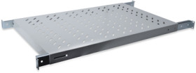 Shelf, fixed mounting, steel, (W x H x D) 483 x 43 x 708 mm, 1 U, gray, for 483 mm profile rails, DN-97648