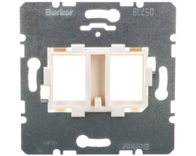 Berker/ B.Kwadrat Płytka nośna podwójna z białym elementem mocującym 454105