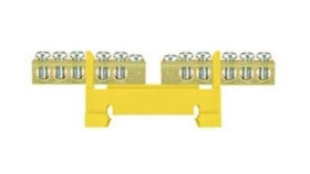 Listwa Zaciskowa Niska Na Szynę 2X5-Torowa Dzielona Żółta Th35 E.4132