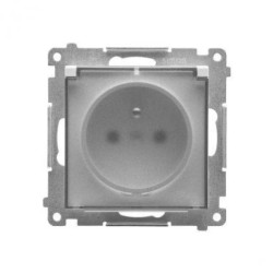 Simon 55 Gniazdo do wersji IP44 bez uszczelki (moduł), szybkozłącza. Klapka transparentna Jasnoszary mat TGZ1BCUZ.01/114A