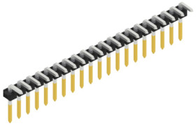 Pin header, 20 pole, pitch 2.54 mm, angled, black, 10058878