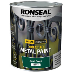 Ronseal 39202 Direct to Metal Paint Rural Green Gloss 750ml