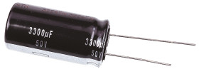 Kondensator 3300μF 50V dc Radialny, Otwór przelotowy Panasonic roztaw: 7.5mm 18 (Dia.) x 35.5mm