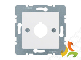 BERKER B.KWADRAT Płytka czołowa z otworem fi 18,8mm do gniazda wyrównania potencjału biały połysk 143109 HAGER