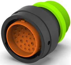 Socket, 35 pole, straight, black, HDP26-24-35PN-L015