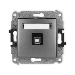 ICON Mechanizm gniazda pojedynczego USB A-B 2.0 grafitowy 11IGUSB-3